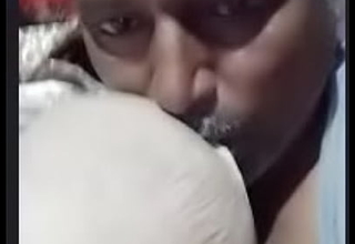 Desi Indian ancient age uncle suck his ancient age indian wife boobs on videocall on Azar app