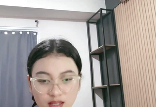 Asian girl stripping her underwear keeps wanking
