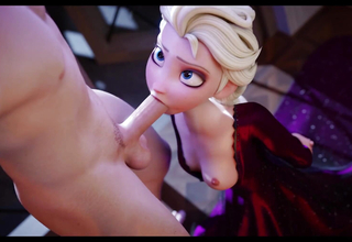 Elsa gets mouth physical of Cream down her throat
