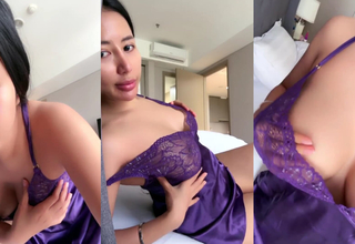 Asian simmering girl naked flawless lingerie masturbate