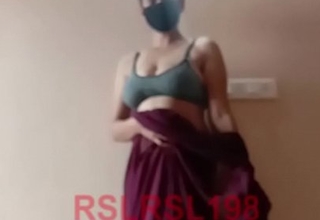 Sexy Matriarch Rasili From India Striped saree on tap habitation
