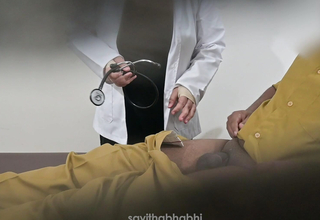 Doctor spasmodical patient dick in clinic