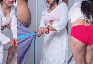 Beautiful Sprog Tailor got Distressful fucked by her Customer in Doggy breeze and Huge Jism load in Big Indian Sexy Ass.