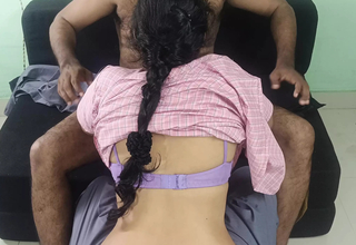 School girl low-class bed with sister husband