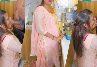 Mother-in-law gives offer for Have sexual intercourse hard to Son-in-law in scullery with Dirty hindi talk and he Cum in the brush sexy pussy.