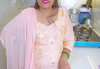 Mother-in-law gives offer for Have sexual intercourse hard to Son-in-law in scullery with Dirty hindi talk and he Cum in the brush sexy pussy.