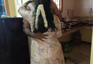 School girl hot romance in kitchen