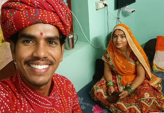 Indian Rajsthani New Merried Lovely Clasp Selfi Romantic Outdoor By -Snapchat143