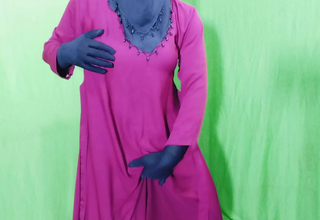 Indian beautiful hijabi muslim couple thirsty for thing embrace