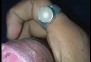 Desi Indian guy with foreskin be conscious of giant cumshot