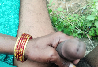 Aunty doing hand fianc‚ prevalent the jungle