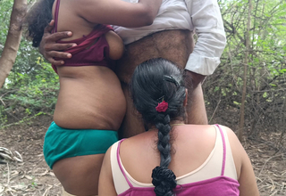 Hot Troika hard bonking in outdoor