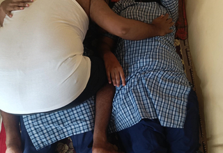 School girl with step father