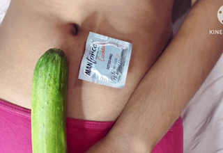 Indian sexy collage girl cucumber jerk and making out hard with academician in dotted Condom