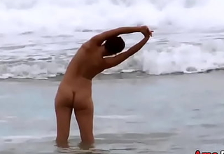 Naked Girl In The Waves