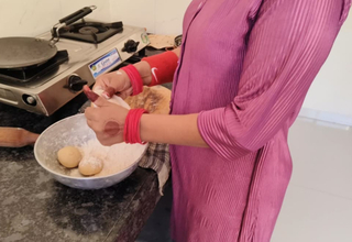 Kitchen Sex: Step Mom Is Sitting to Eat Food Till We Leave