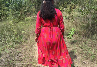 Hot cream pussy in forest side outdoor