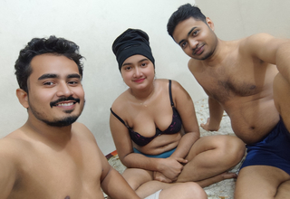 3some.Most beautiful threesome video of two friends fucking this young Girl.Part_01