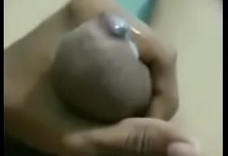 Horney Indian wanks respecting hairy penis on Video call