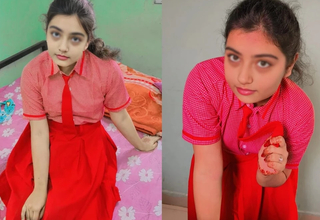 Village schoolgirl moans as her tight pink pussy gets stretched wits a thick cock in the old hut.