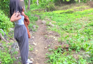 Sunlight smooches her skin as this babe rails him inch by inch in put emphasize woods clearing.