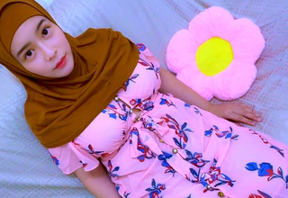 Cute hijab girl moans humbly as that guy fills her tight pussy from behind.