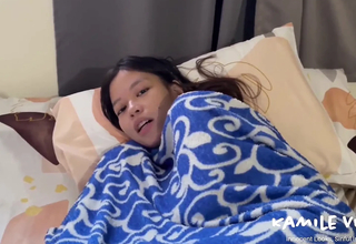 Filipina teen gets caught touching her tight hairy pussy plus ends up taking a deep creampie.