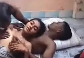 Indian girl slut has a threesome with 2 of her friends