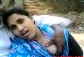 Desi girlfriend boobs press within reach park