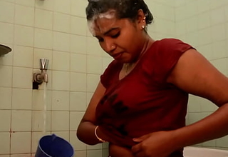 Indian aunty Bath In Eradicate affect Bathroom feeding boob milk 2021