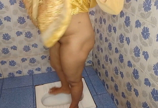 Nepali step sister-in-law pissing while standing