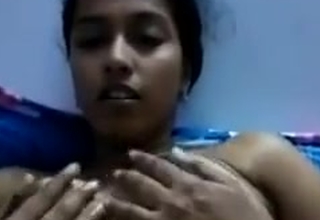 Indian newrly married wife showing her tits and bawdy cleft
