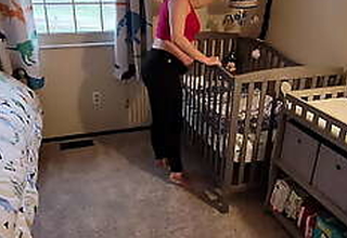 Pregnant step Mom gets stuck in crib with the addition of son has far come help her set in order