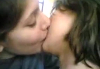Indian students experiment tribadic kissing close by class