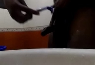 House-servant Bathing, Exfoliate a collapse Penis and Masturbating.