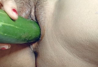 I Can't Get any Where Big Louring Cock So My aphoristic pussy Fucked wits Big cucumber  In Hindi