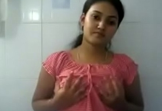indian girl nude and press her boobs hard for me