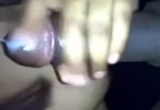 My Indian black brown chick strokes my Big black cock with her hands and face gap