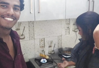 Naughty indian Desi wife with cooking by-Vinodshorts