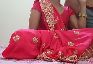 Indian Desi newly married hot bhabhi was fucking primarily dogy breath look be proper of with devar in clear Hindi audio