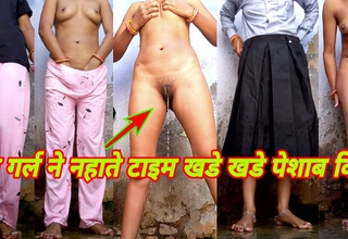 Indian mms juvenile school girl ''standin pee'' added to hot bath viral vidoe sexy dress