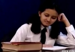 Horny Hot Indian Adult movie star Babe as School girl Squeezing Big Boobs and wanking Part1 - indiansex