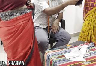 (Desi Tailor) Seduces Two Lady Customers in Shop and Going to bed Anal Sex Hard Threesome