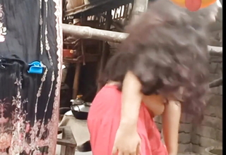 Desi village girl shower scene in open bathroom. Bangla porn video of desi stunning girl akhi