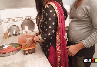 Punjabi Stepmom fucking in the kitchen when she make dinner for stepson