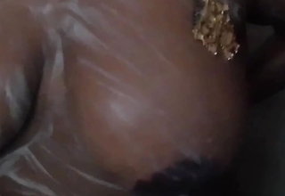 Tamil aunty bathing video. big boobs dancing while she soaping her assembly