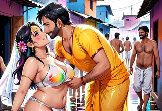 AI Generated Uncensored Anime Images Of Hot Indin Women Playing  Non-standard Holi
