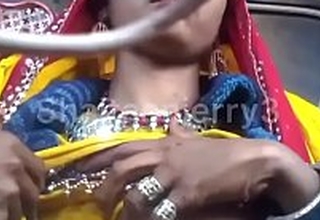 Indian townsperson girl show chest