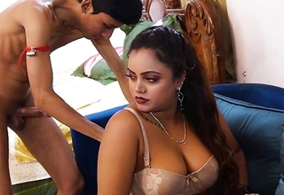 A LADY BOSS FUCKED HER SERVANT WHEN HER HUSBAND GOING TO DO SERVICE, HARDCORE SEX