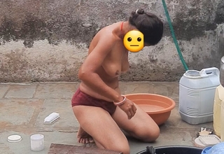 Desi relieve oneself bathing